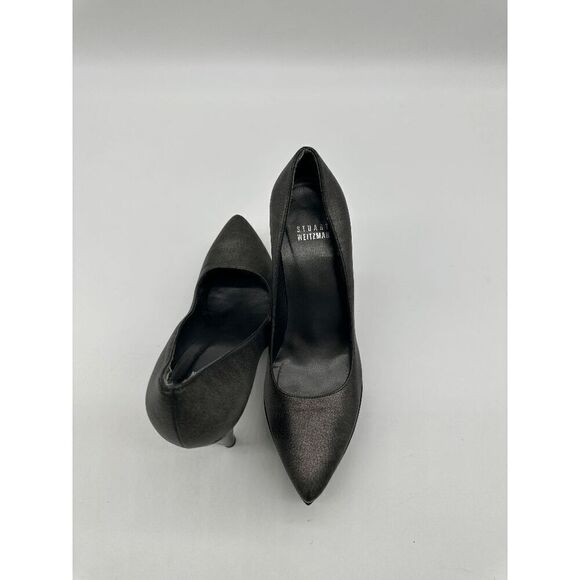 Stuart Weitzman Heels For Women Pointy Toe 4.5" Heel Sz 6.5 Metallic Gray - Picture 2 of 7